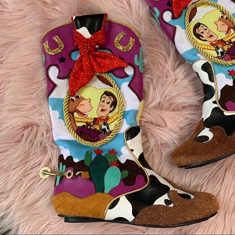 Toy Story RARE Sold Out Irregular Choice Woody Cowgirl / Cowboy Boots - Picture 3 of 12